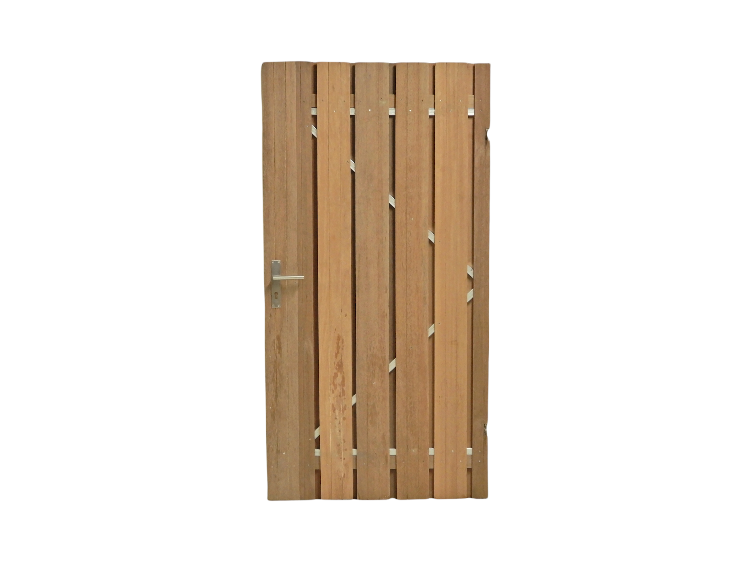 Hardhout poort met verticale planken 100 x 195 universeel (incl. beslag)