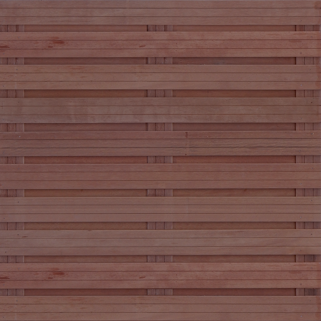 Hardhout tuinscherm 22 planks (19+3) recht horizontaal 180x180 cm